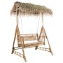 Banco columpio de 2 plazas hojas de palma y cojín bambú 202 cm by , Garden rockers - Ref: Foro24-3063940, Price: 484,10 €, Di...