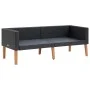 Set de muebles de jardín 2 pzas y cojines ratán sintético negro de vidaXL, Conjuntos de jardín - Ref: Foro24-3059336, Precio:...