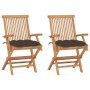 Sillas de jardín 2 uds madera teca con cojines gris taupe von , Gartenstühle - Ref: Foro24-3062510, Preis: 204,05 €, Rabatt: %