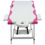 Camilla de masaje plegable 3 zonas aluminio blanco y rosa von , Massageliegen - Ref: Foro24-110242, Preis: 188,47 €, Rabatt: %