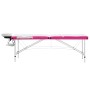 Camilla de masaje plegable 3 zonas aluminio blanco y rosa von , Massageliegen - Ref: Foro24-110242, Preis: 188,47 €, Rabatt: %