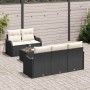 Conjunto de sofá de jardín 6 pcs Negro Poliratán