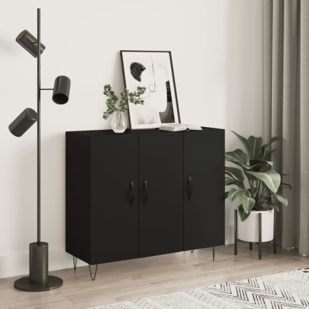 Aparador de madera de ingeniería negro 90x34x80 cm von , Sideboards - Ref: Foro24-828101, Preis: 85,16 €, Rabatt: %
