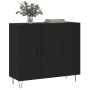 Aparador de madera de ingeniería negro 90x34x80 cm von , Sideboards - Ref: Foro24-828101, Preis: 85,16 €, Rabatt: %
