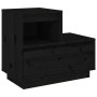 Mesita de noche madera maciza de pino negro 60x34x51 cm de , Mesitas de noche - Ref: Foro24-814382, Precio: 61,77 €