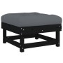 Taburete de jardín con cojín madera maciza de pino negro by , Modular outdoor sofas - Ref: Foro24-825440, Price: 94,34 €, Dis...