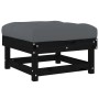 Taburete de jardín con cojín madera maciza de pino negro by , Modular outdoor sofas - Ref: Foro24-825440, Price: 94,34 €, Dis...