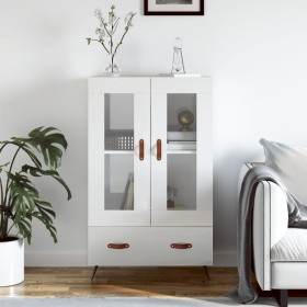 Aparador alto madera de ingeniería blanco brillo 69,5x31x115 cm by , Sideboards - Ref: Foro24-828270, Price: 100,88 €, Discou...