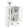 Aparador alto madera de ingeniería blanco brillo 69,5x31x115 cm by , Sideboards - Ref: Foro24-828270, Price: 100,88 €, Discou...