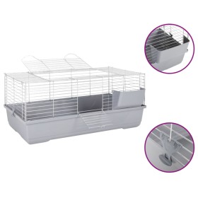 Jaula de animales pequeños polipropileno metal gris 100x53x46cm von , Käfige und Lebensräume für Kleintiere - Ref: Foro24-172...