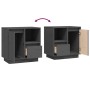 Mesitas de noche 2 uds madera maciza pino gris 50x34x50 cm by , Nightstands - Ref: Foro24-814484, Price: 90,23 €, Discount: %