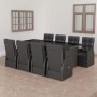 Set comedor de jardín 9 piezas y cojines ratán sintético negro by vidaXL, Garden sets - Ref: Foro24-3059343, Price: 1,00 €, D...
