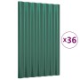 Paneles de tejado 36 unidades acero recubierto verde 60x36 cm de , Tejas y baldosas para techo - Ref: Foro24-319128, Precio: ...