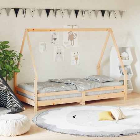 Estructura de cama infantil madera maciza de pino 90x190 cm von , Kinderbetten und Betten für Kinder - Ref: Foro24-834492, Pr...