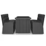 Set comedor de jardín 9 piezas y cojines ratán sintético negro de vidaXL, Conjuntos de jardín - Ref: Foro24-3059343, Precio: ...