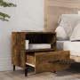 Mesita de noche madera contrachapada color roble ahumado by , Nightstands - Ref: Foro24-817303, Price: 40,56 €, Discount: %
