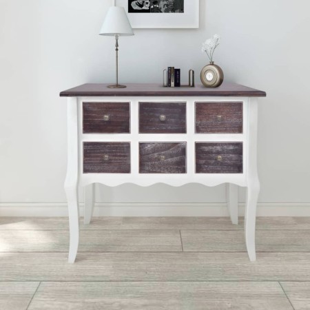 Mueble consola con 6 cajones madera marrón y blanco von , Sideboards - Ref: Foro24-240402, Preis: 197,29 €, Rabatt: %