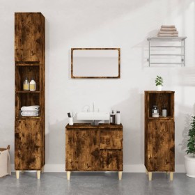 Armario de baño madera contrachapada roble ahumado 30x30x100 cm von , Badezimmermöbel - Ref: Foro24-819809, Preis: 56,02 €, R...