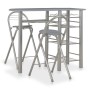 Mesa y taburetes de cocina con estantes de madera y acero gris von , Möbelsets für Küchen und Esszimmer - Ref: Foro24-284401,...