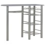 Mesa y taburetes de cocina con estantes de madera y acero gris von , Möbelsets für Küchen und Esszimmer - Ref: Foro24-284401,...