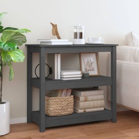 Mesa consola de madera maciza de pino gris 80x40x74 cm by , Side tables - Ref: Foro24-821671, Price: 96,84 €, Discount: %