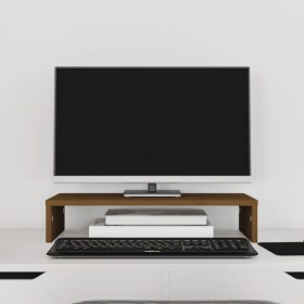 Soporte de monitor madera maciza pino marrón miel 50x27x10 cm von , Computersockel und -erhöhungen - Ref: Foro24-813947, Prei...