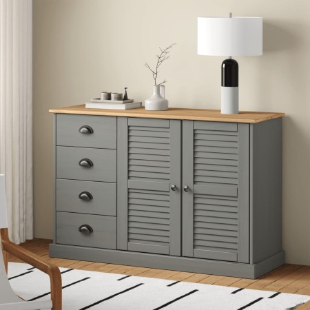 Aparador con cajones VIGO madera maciza pino gris 113x40x75 cm de , Aparadores - Ref: Foro24-353189, Precio: 215,84 €, Descue...