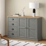 Aparador con cajones VIGO madera maciza pino gris 113x40x75 cm de , Aparadores - Ref: Foro24-353189, Precio: 215,84 €, Descue...