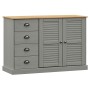 Aparador con cajones VIGO madera maciza pino gris 113x40x75 cm de , Aparadores - Ref: Foro24-353189, Precio: 215,84 €, Descue...