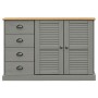 Aparador con cajones VIGO madera maciza pino gris 113x40x75 cm de , Aparadores - Ref: Foro24-353189, Precio: 215,84 €, Descue...