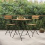 Muebles cafetería plegables 3 piezas madera maciza teca y acero by , Garden sets - Ref: Foro24-319977, Price: 147,86 €, Disco...