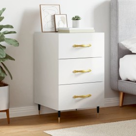 Mesita de noche madera de ingeniería blanco brillo 40x40x66 cm by , Nightstands - Ref: Foro24-827638, Price: 93,29 €, Discoun...