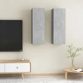Muebles para TV 2 uds contrachapada gris hormigón 30,5x30x90 cm de vidaXL, Muebles TV - Ref: Foro24-803353, Precio: 104,01 €,...