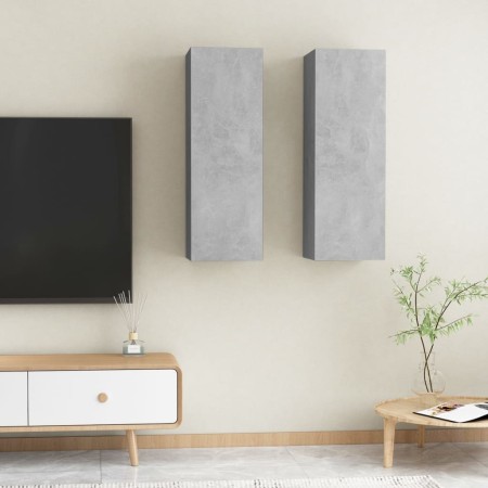 TV-Möbel 2 Stück betongraues Sperrholz 30,5x30x90 cm von vidaXL, TV-Möbel - Ref: Foro24-803353, Preis: 106,12 €, Rabatt: %