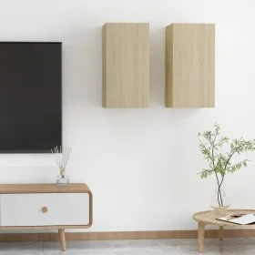 TV-Schrank 2 Stück Eichensperrholz 30,5x30x60 cm von vidaXL, TV-Möbel - Ref: Foro24-803333, Preis: 71,75 €, Rabatt: %