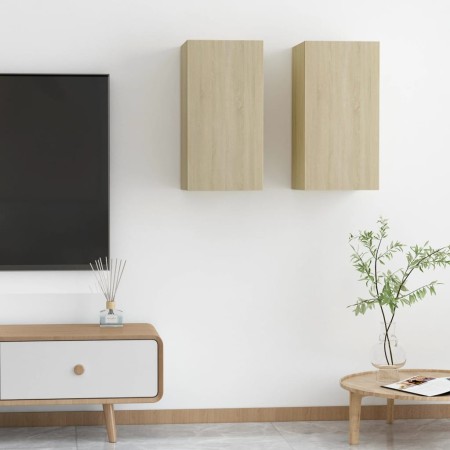 Mueble de TV 2 uds madera contrachapada roble 30,5x30x60 cm de vidaXL, Muebles TV - Ref: Foro24-803333, Precio: 76,04 €, Desc...