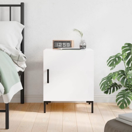 Mesita de noche madera de ingeniería blanco brillo 40x40x50 cm by , Nightstands - Ref: Foro24-827568, Price: 30,07 €, Discoun...