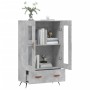 Aparador alto madera de ingeniería gris hormigón 69,5x31x115 cm von , Sideboards - Ref: Foro24-828272, Preis: 84,83 €, Rabatt: %