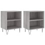 Mesita de noche 2 uds madera ingeniería gris Sonoma 40x30x50 cm by , Nightstands - Ref: Foro24-826793, Price: 54,06 €, Discou...