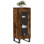 Aparador madera de ingeniería roble ahumado 34,5x34x90 cm by , Sideboards - Ref: Foro24-828825, Price: 62,71 €, Discount: %
