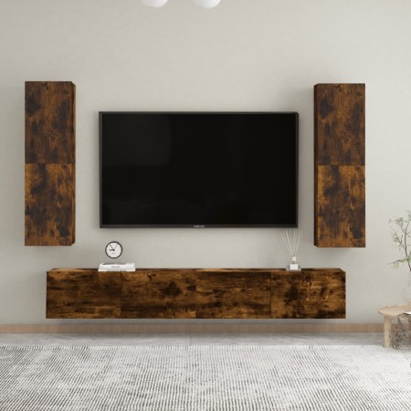 Muebles TV de pared 2 uds color roble ahumado 30,5x30x110 cm von , TV-Möbel - Ref: Foro24-826677, Preis: 83,01 €, Rabatt: %