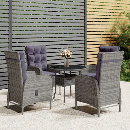 5-piece synthetic rattan garden bistro set in gray color. by vidaXL, Garden sets - Ref: Foro24-3058550, Price: 580,97 €, Disc...