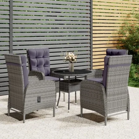 5-piece synthetic rattan garden bistro set in gray color. by vidaXL, Garden sets - Ref: Foro24-3058550, Price: 671,67 €, Disc...
