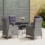 5-piece synthetic rattan garden bistro set in gray color. by vidaXL, Garden sets - Ref: Foro24-3058550, Price: 580,97 €, Disc...
