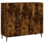 Aparador de madera de ingeniería roble ahumado 90x34x80 cm by , Sideboards - Ref: Foro24-828129, Price: 91,09 €, Discount: %