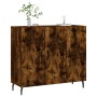 Aparador de madera de ingeniería roble ahumado 90x34x80 cm by , Sideboards - Ref: Foro24-828129, Price: 91,09 €, Discount: %