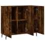 Aparador de madera de ingeniería roble ahumado 90x34x80 cm by , Sideboards - Ref: Foro24-828129, Price: 91,09 €, Discount: %