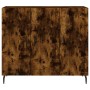 Aparador de madera de ingeniería roble ahumado 90x34x80 cm by , Sideboards - Ref: Foro24-828129, Price: 91,09 €, Discount: %