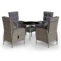5-piece synthetic rattan garden bistro set in gray color. by vidaXL, Garden sets - Ref: Foro24-3058550, Price: 580,97 €, Disc...