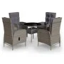 5-piece synthetic rattan garden bistro set in gray color. by vidaXL, Garden sets - Ref: Foro24-3058550, Price: 671,67 €, Disc...